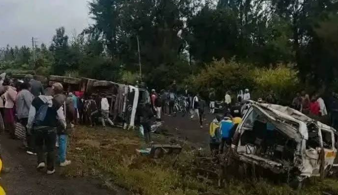 Accident at the Ngata area on Nakuru-Eldoret Highway